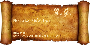 Moletz Gábor névjegykártya